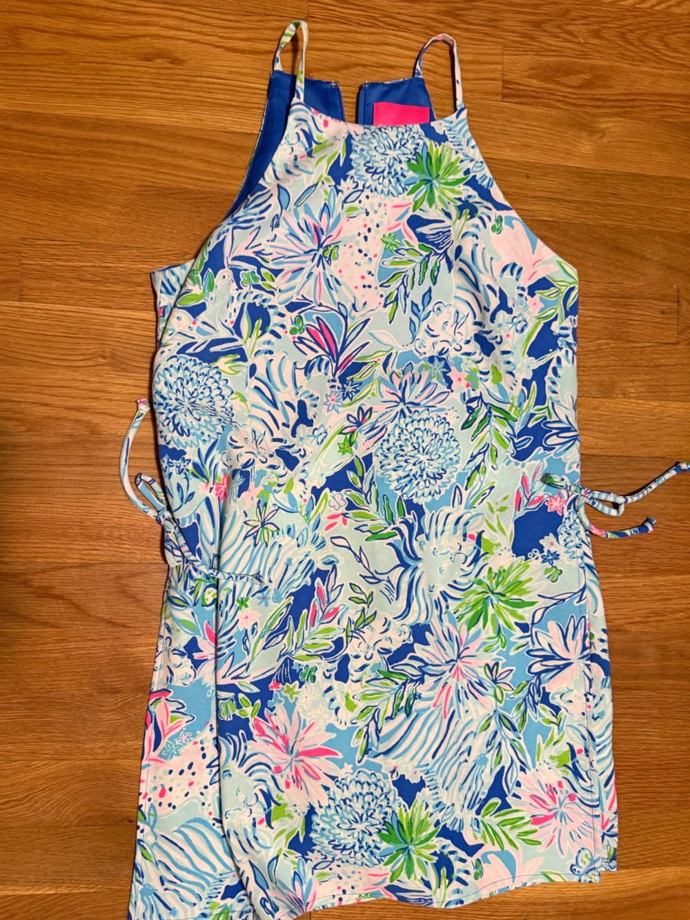Lilly Pulitzer Floral High-Neck romper - Blue Multi. XS